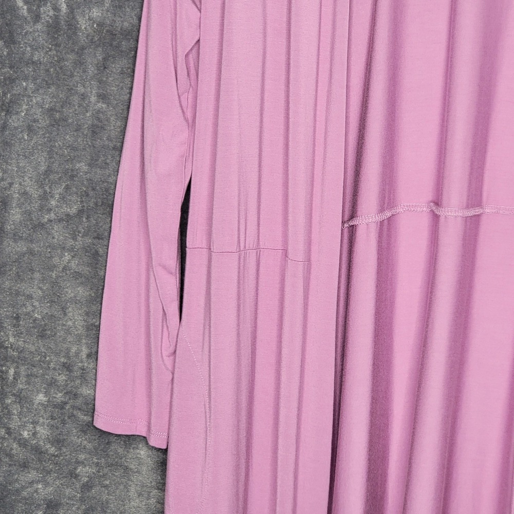 LOGO Lori Goldstein Purple Chiffon Trim Longline Duster Cardigan‎ M NWT Festival - Picture 13 of 13